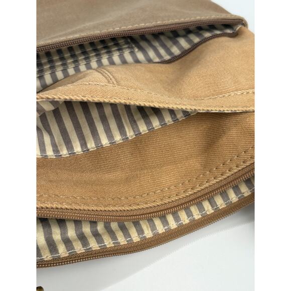 FOSSIL Crossbody Organizer Beige Canvas Handbag Shoulder Boho Hippie Vintage Bag - Picture 12 of 14